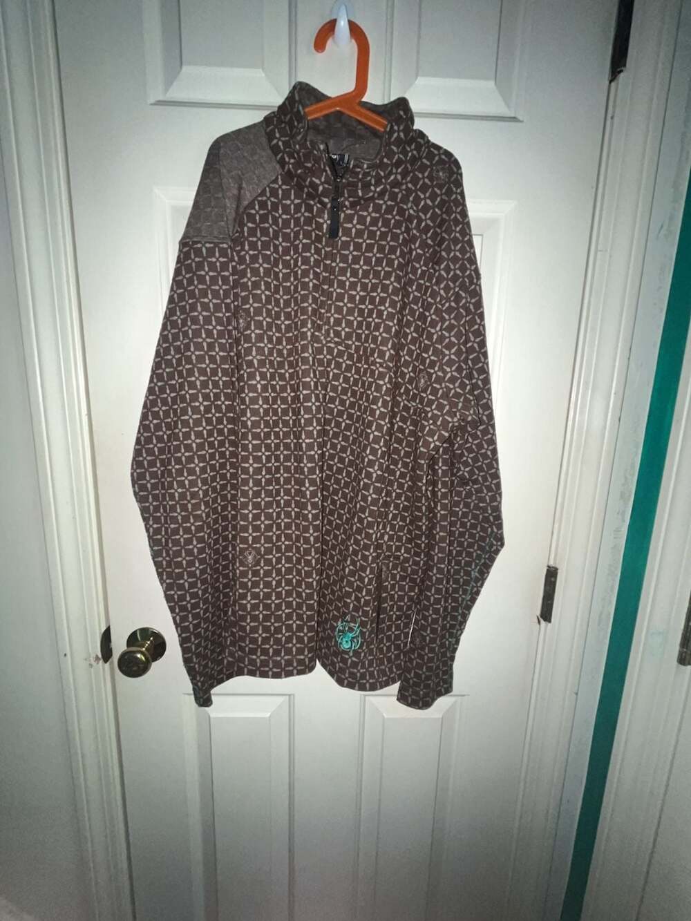 Spyder Geometric Print 1/4 Zip Pullover Jacket Brown Men's Size Large